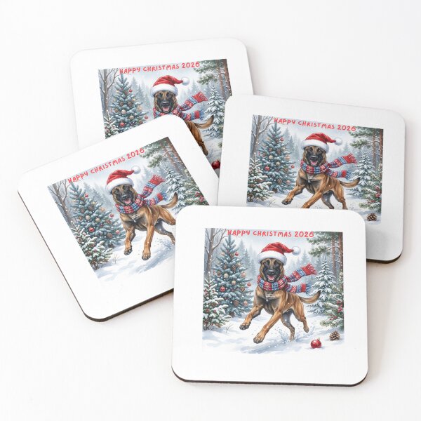 Item preview, Belgian Malinois Happy Christmas 2026 Winter Holiday Design designed and sold by K9PASSAGE..