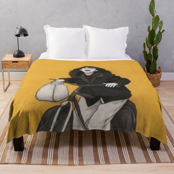 Item preview, Moody Goth Girl Riding Bicycle Yellow Aesthetic Art designed and sold by Alemway.