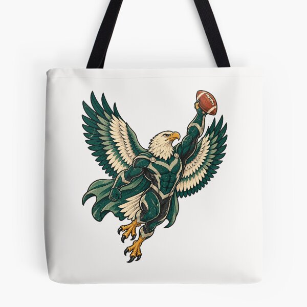 Item preview, Philly Muscle Eagle Superhero Catching Football Vintage designed and sold by CozyCubs-Art.