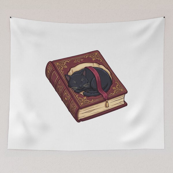 Item preview, Black Cat Sleeping in Secret Hollow Encyclopedia Book Nook designed and sold by YNAMREG.