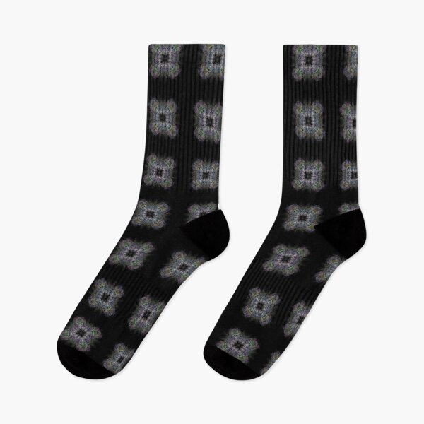 Item preview, Quadruple Symmetric Fractal Motif on Black Background designed and sold by Seamless Serenity.
