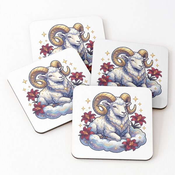 Item preview, Celestial Aries Ram Golden Horns Starlight Nebula Cloud designed and sold by YNAMREG.