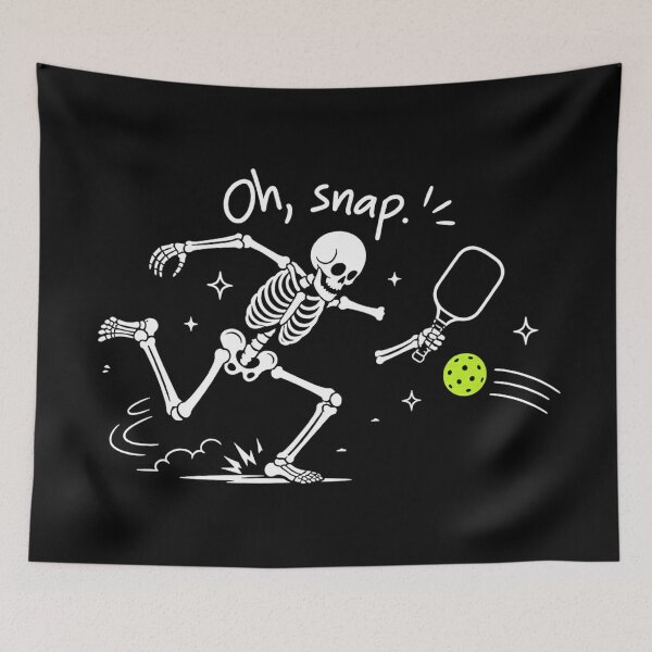 Item preview, Oh Snap Skeleton Player Pickleball Humor designed and sold by Blok45.