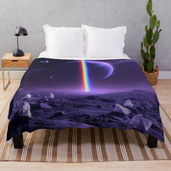 Item preview, Rainbow Beam Over Alien Ringed Planet designed and sold by monkeybusiness.pt.