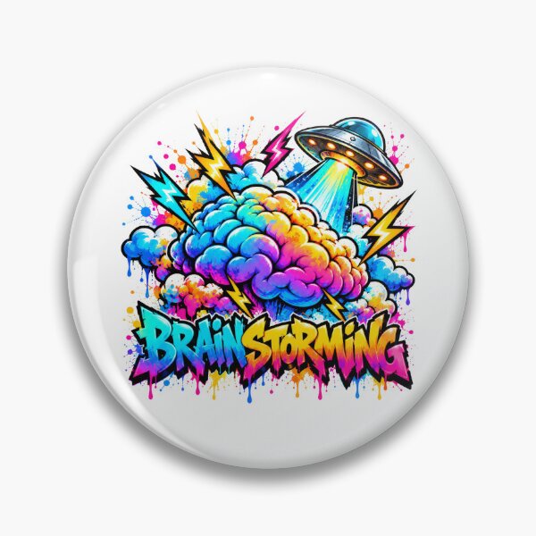 Artikelvorschau, Brainstorming – Kosmisches Brainstorming UFO-Graffiti-Kunst entworfen und verkauft von DansCreations42.