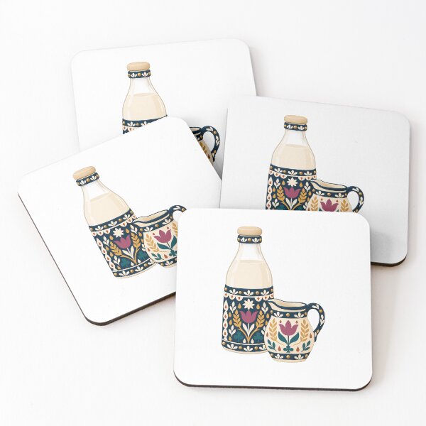 Item preview, Folk Milk Bottle and Cream Jug designed and sold by H. Doucette Studio.