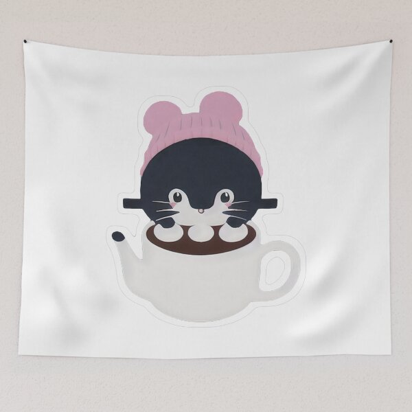 Item preview, Cozy Cat in Coffee Cup designed and sold by For-Cat Studio.