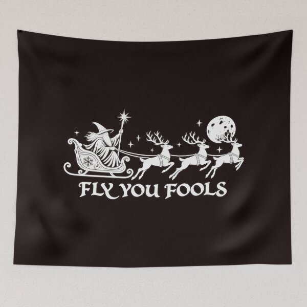 Item preview, Fly You Fools Gandalf Santa Sleigh Christmas Parody designed and sold by CozyCubs-Art.