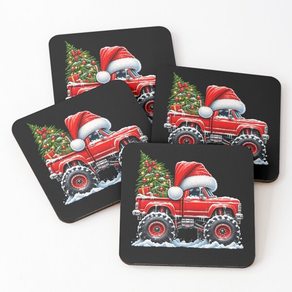 Item preview, Festive Red Monster Truck with Christmas Tree designed and sold by rafaeltto.