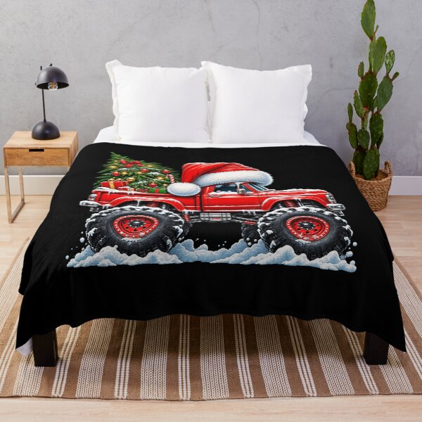 Item preview, Festive Red Monster Truck with Christmas Tree designed and sold by rafaeltto.