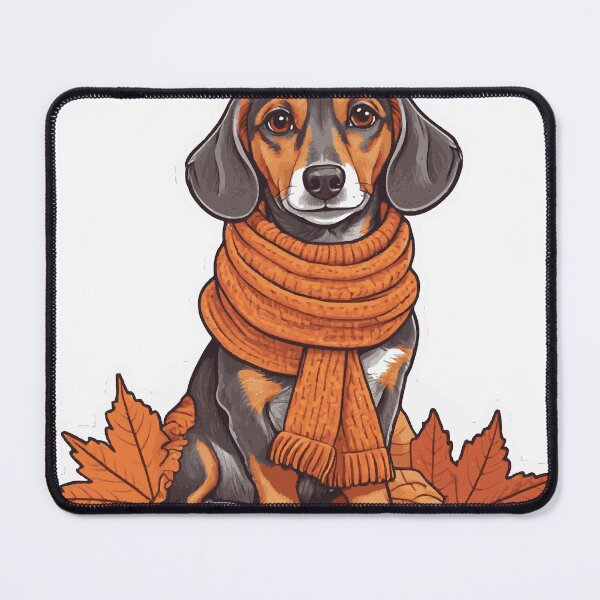 Item preview, Cozy Dachshund in Autumn Leaves designed and sold by tarekmeziani.