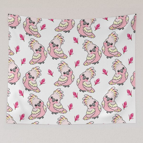 Item preview, Cute Cartoon Major Mitchells Cockatoo Pink Inca Parrot Art designed and sold by OrPolly.