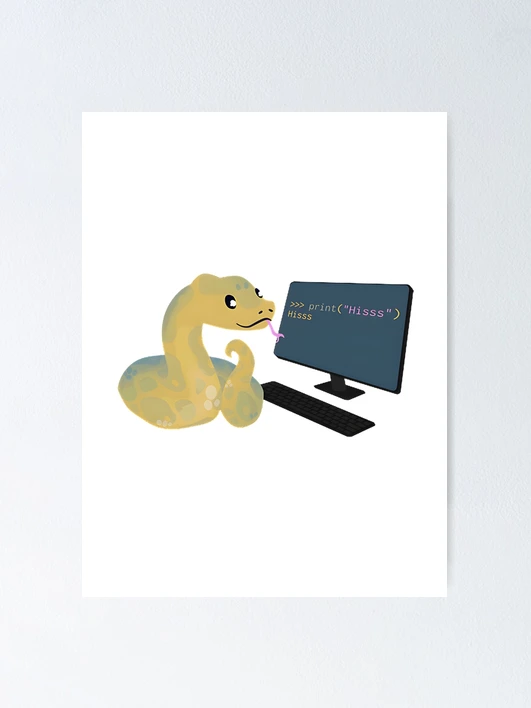 Thumbnail 1 of 3, Poster, Python Programming Humor Design Featuring Python Language Learning Theme designed and sold by AYMANShob.