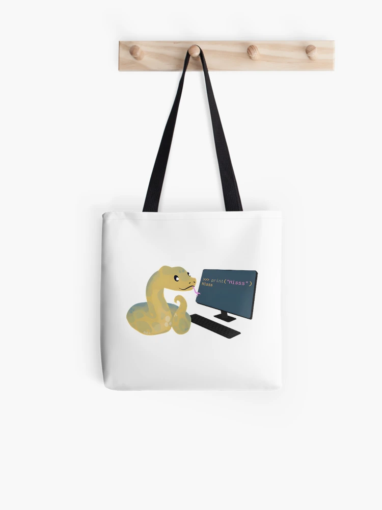 Thumbnail 1 of 2, Tote Bag, Python Programming Humor Design Featuring Python Language Learning Theme designed and sold by AYMANShob.