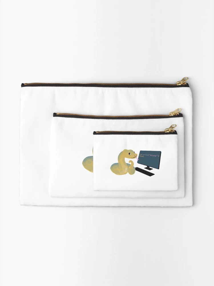 Thumbnail 2 of 4, Zipper Pouch, Python Programming Humor Design Featuring Python Language Learning Theme designed and sold by AYMANShob.