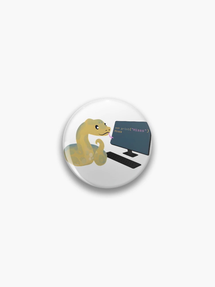 Thumbnail 1 of 3, Pin, Python Programming Humor Design Featuring Python Language Learning Theme designed and sold by AYMANShob.