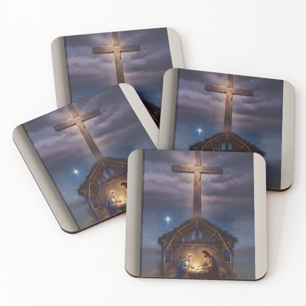Item preview, Nativity Manger and Cross Christian Art designed and sold by ArtByJerryR.