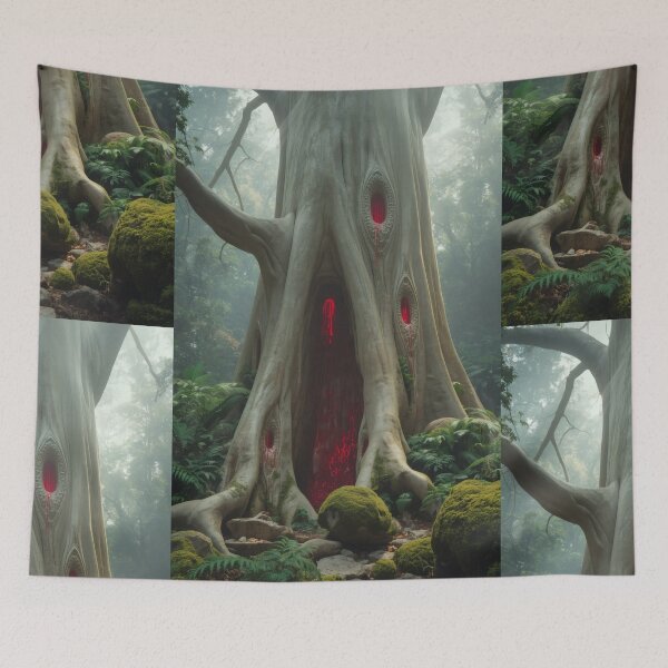 Item preview, Colossal Pale Tree With Glowing Red Knots designed and sold by monkeybusiness.pt.