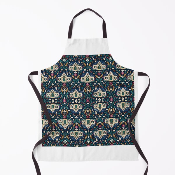 Item preview, Navy Folk Cottage and Barn Trellis Pattern designed and sold by H. Doucette Studio.