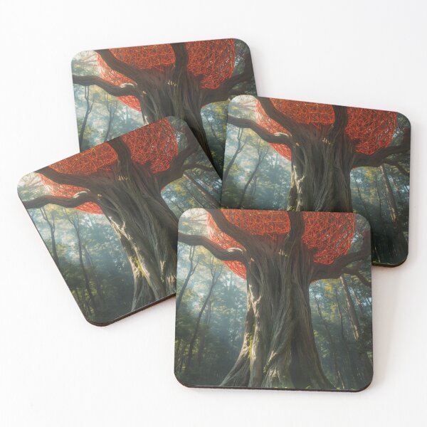 Item preview, Giant Ancient Tree With Red Geodesic Sphere designed and sold by monkeybusiness.pt.