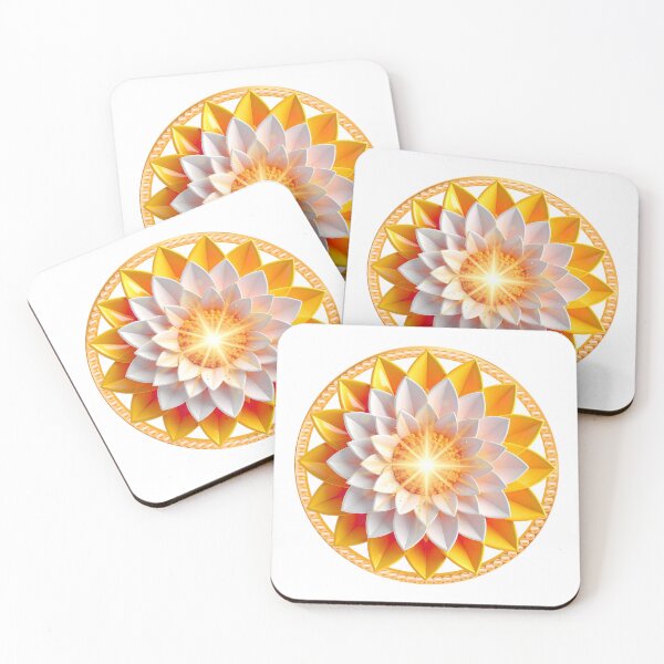 Item preview, Radiant Golden & White Lotus Mandala Luxury Art designed and sold by MinimalAurashop.