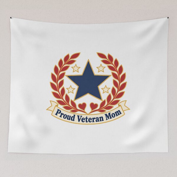 Item preview, Proud Veteran Mom Star Laurel Wreath Hearts designed and sold by Inkworksbyshery.