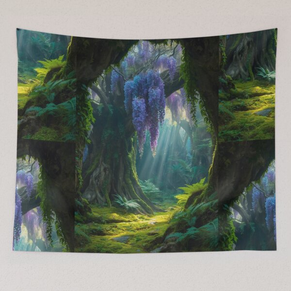 Item preview, Purple Wisteria Canopy In Sunlit Cave designed and sold by monkeybusiness.pt.