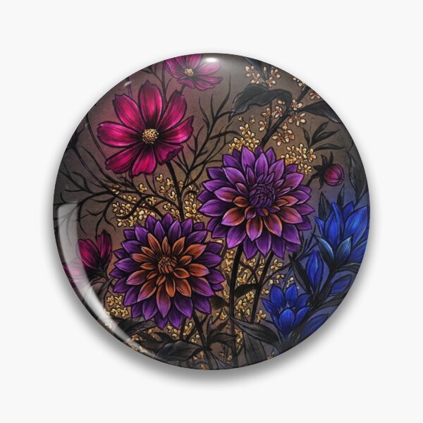 Item preview, Luminescent Japanese Florals in Shadow designed and sold by iris-festival.