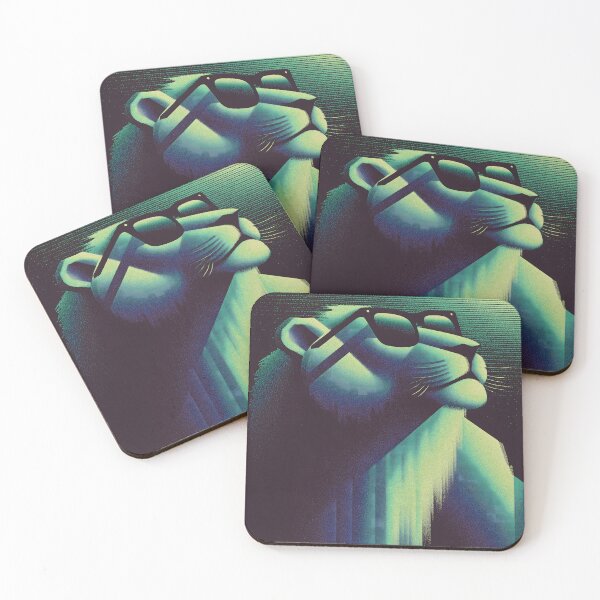 Item preview, Retro Neon Lion Wearing Sunglasses – Green and Purple Pop Art designed and sold by ClubVacay.