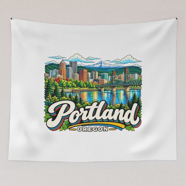 Item preview, Hand Drawn Portland Oregon Travel Souvenir Landmark Gift designed and sold by MichaeIRellov.