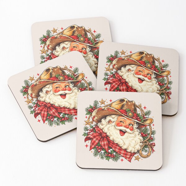 Item preview, Vintage Cowboy Santa Claus Christmas, Retro Western Holiday Aesthetic, Distressed Rustic Country Christmas, Funny Wild West Santa, Festive Xmas Gift designed and sold by Quiajia.