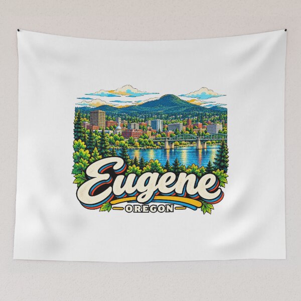 Item preview, Hand Drawn Eugene Oregon Travel Souvenir Landmark Gift designed and sold by MichaeIRellov.
