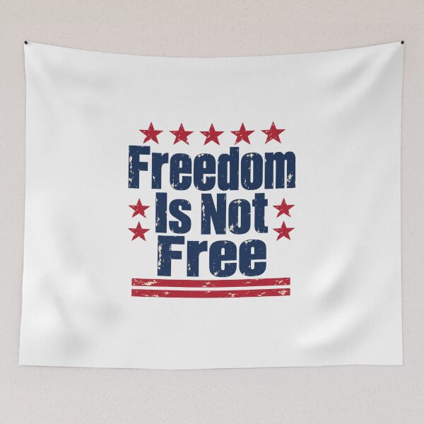 Item preview, Freedom Is Not Free Bold Stars Stripes Lettering designed and sold by Inkworksbyshery.