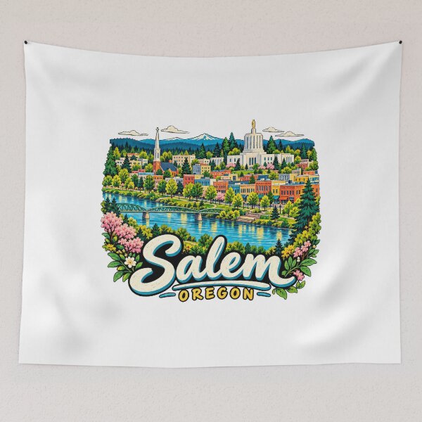 Item preview, Hand Drawn Salem Oregon Travel Souvenir Landmark Gift designed and sold by MichaeIRellov.
