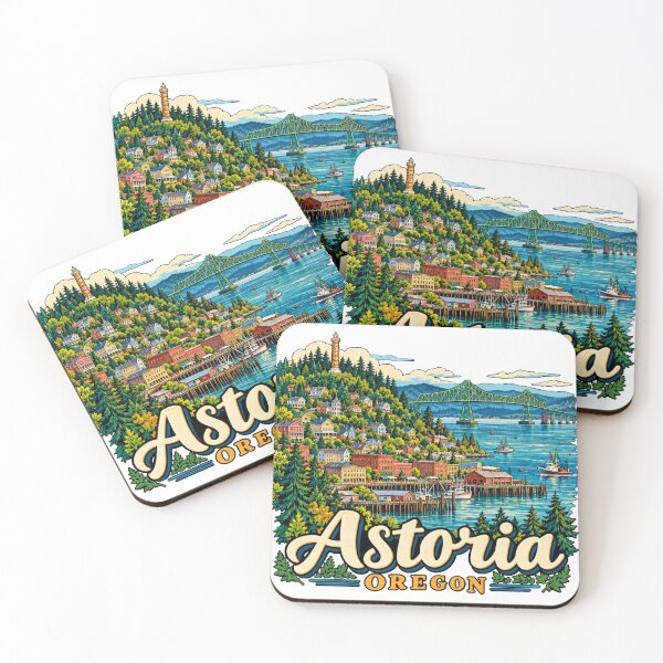 Item preview, Hand Drawn Astoria Oregon Travel Souvenir Landmark Gift designed and sold by MichaeIRellov.