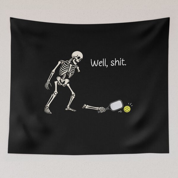 Item preview, Well Shit Funny Skeleton Pickleball Player Halloween Humor designed and sold by MakmurMpxgo.