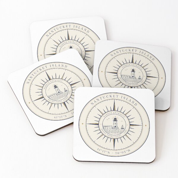 Item preview, Nantucket Compass Rose with Brant Point Lighthouse designed and sold by oceanys.
