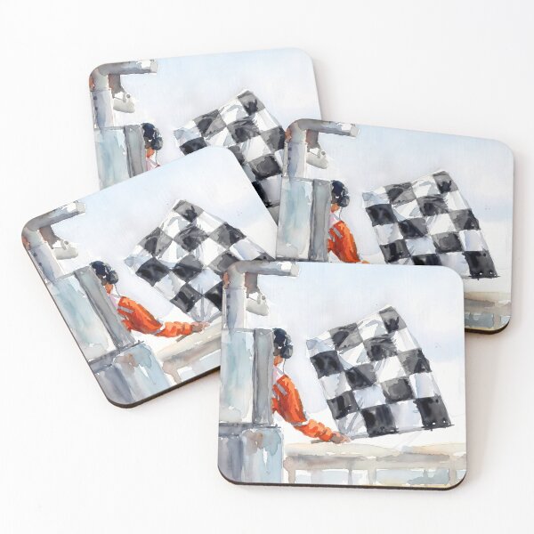 Item preview, Checkered Flag Finish Line Watercolor Art – Formula Racing & Motorsport Painting designed and sold by mentosdesigner.