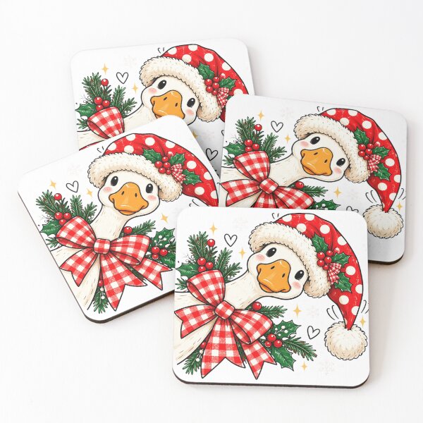 Item preview, Jolly Christmas Goose with Santa Hat, Cute Preppy Holiday Goose, Retro Christmas Aesthetic, Funny Festive Silly Goose Gift designed and sold by Quiajia.