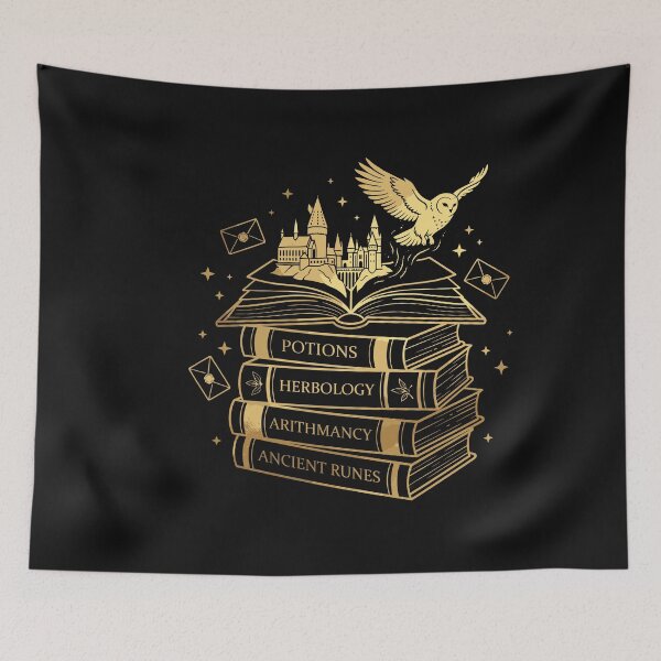 Item preview, Magical Wizarding School Gold Illustration - Hogwarts Inspired designed and sold by Designart68.