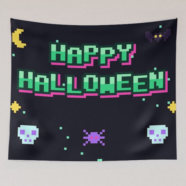 Item preview, Pixel Art Happy Halloween | Retro Neon Spooky Design designed and sold by suawu.