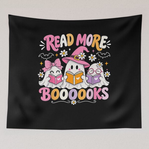 Item preview, Read More Booooks Cute Ghosts Reading Witch Hat Pastel designed and sold by MakmurMpxgo.