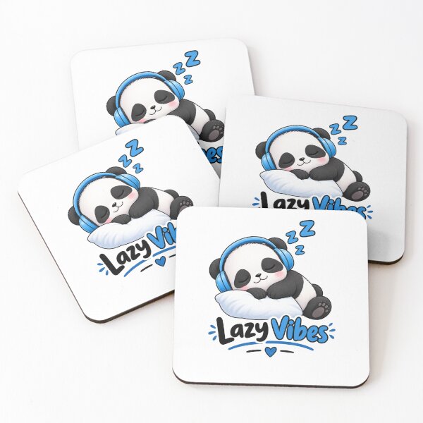 Item preview, Lazy Vibes Sleeping Panda – Cute Kawaii Panda with Headphones designed and sold by Artbysarmina.