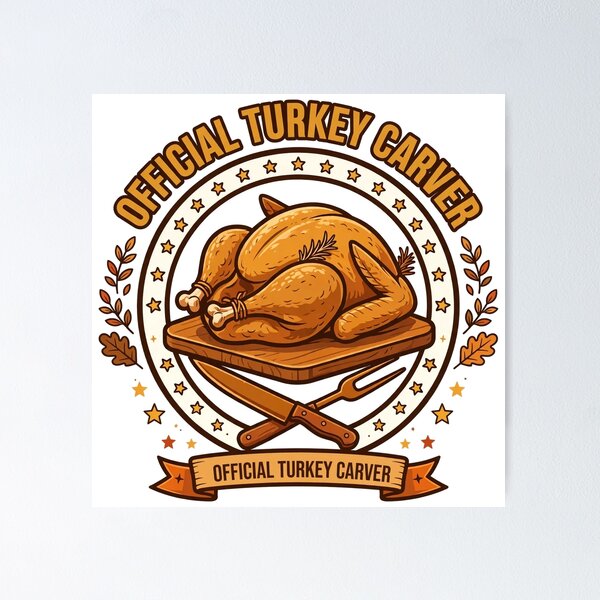Item preview, Official Turkey Carver Shirt — Funny Host Role Thanksgiving Tee designed and sold by unthinkabletees.