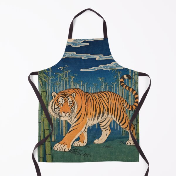 Item preview, Japanese Tiger in Bamboo Forest Under Full Moon designed and sold by FrostyForge.