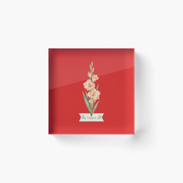 Item preview, August Gladiolus – Peach Flowers Bouquet, Gift for August happy days designed and sold by Alaa-love-art.
