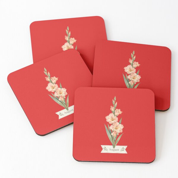 Item preview, August Gladiolus – Peach Flowers Bouquet, Gift for August happy days designed and sold by Alaa-love-art.
