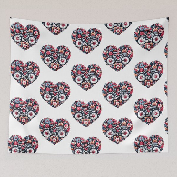 Item preview, Flower Heart Bicycle Valentine designed and sold by DulcieSouza.