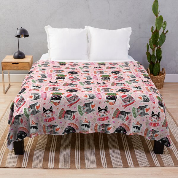 Item preview, Funny Halftone Cats with Ugly Christmas Sweaters and Santa Hats designed and sold by Pravokrugulnik.