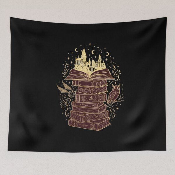 Item preview, Magical Library: Hogwarts Castle Rising from Ancient Tomes T-Shirt designed and sold by  MOHAMED.